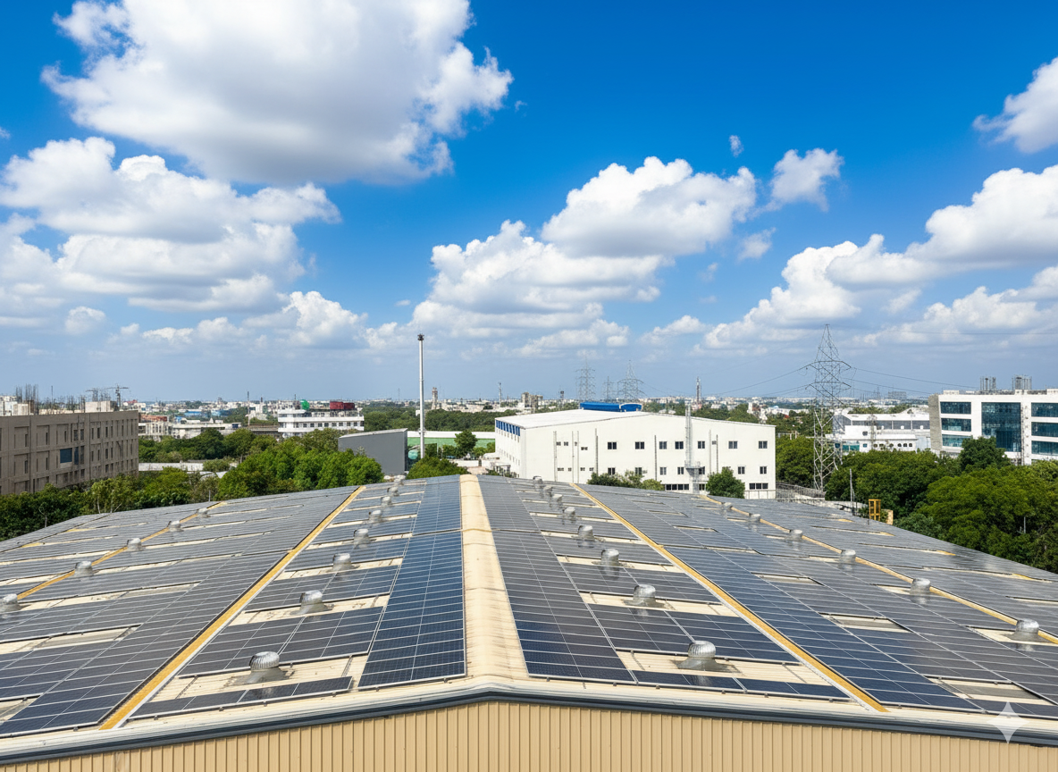 Punarvi Energies industrial rooftop solar installation
